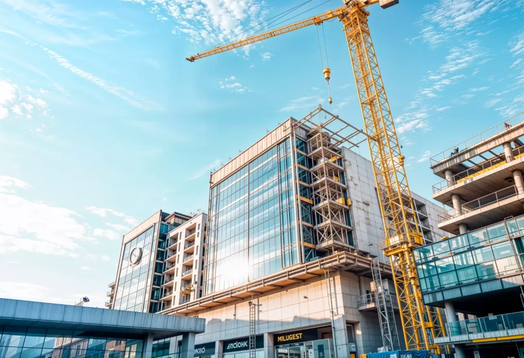 grúa para construir edificio